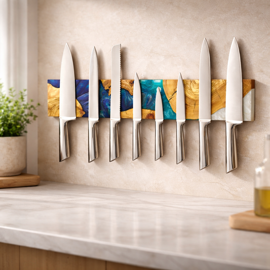 Resin and Olive Wood Magnetic Knife Holder