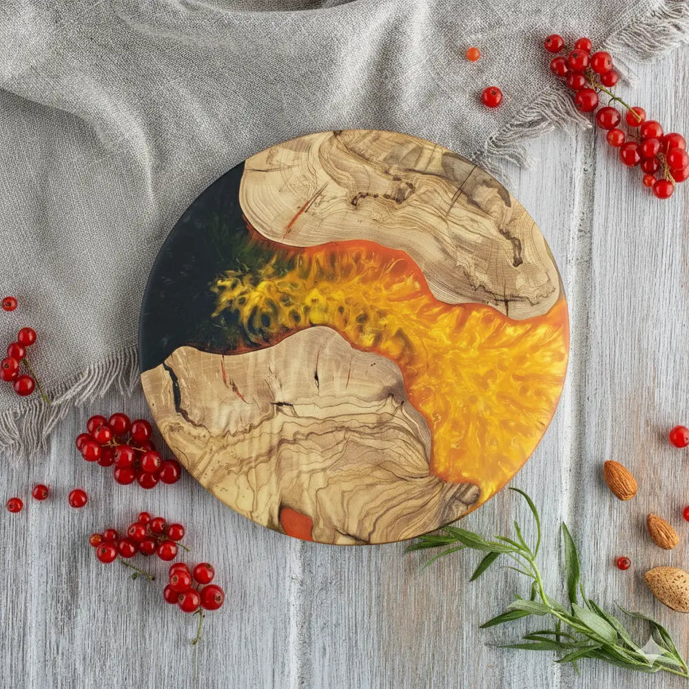 Round-Resin-Charcuterie-Board KitchenResinArt