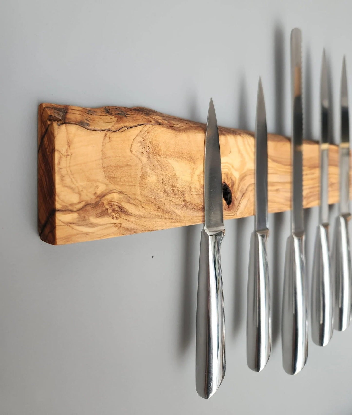Olive Wood Magnetic Knife Holder