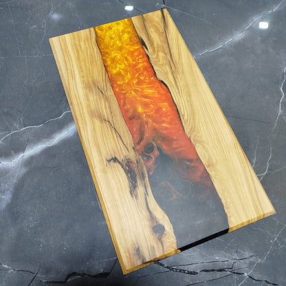 Molten River – Handcrafted Olive Wood and Epoxy Resin Charcuterie Board