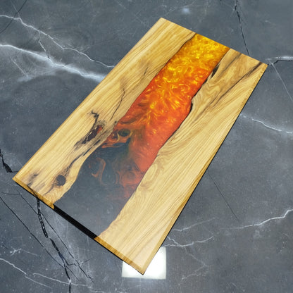 Molten River – Handcrafted Olive Wood and Epoxy Resin Charcuterie Board
