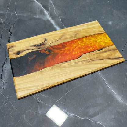 Molten River – Handcrafted Olive Wood and Epoxy Resin Charcuterie Board