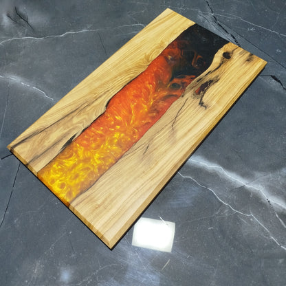 Molten River – Handcrafted Olive Wood and Epoxy Resin Charcuterie Board