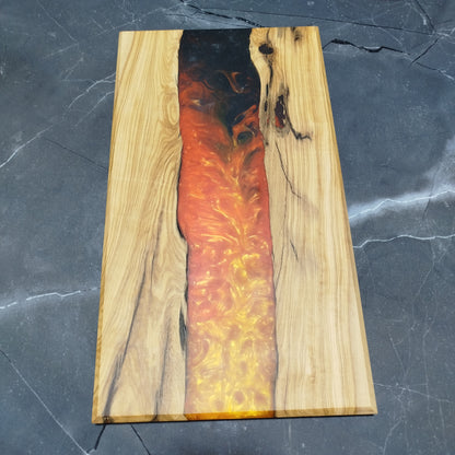 Molten River – Handcrafted Olive Wood and Epoxy Resin Charcuterie Board