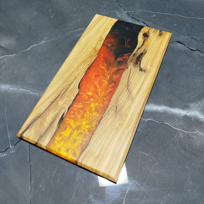 Molten River – Handcrafted Olive Wood and Epoxy Resin Charcuterie Board