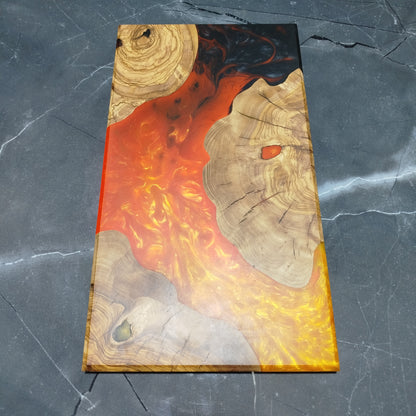 Ember Canyon – Handcrafted Olive Wood and Epoxy Resin Charcuterie Board