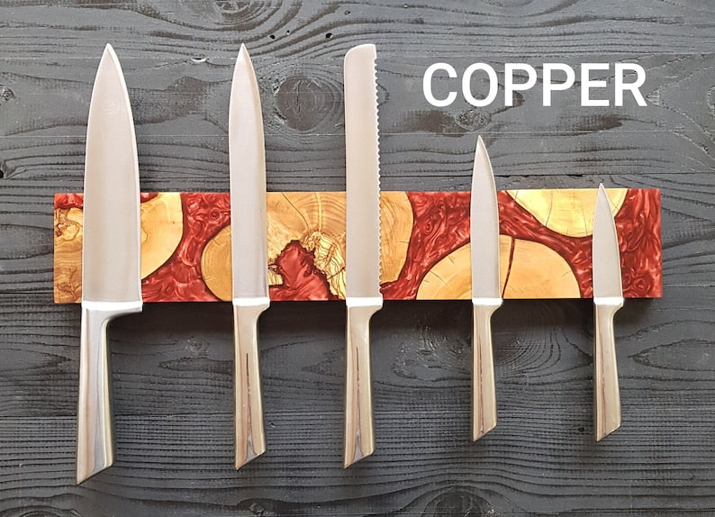 Resin and Olive Wood Magnetic Knife Holder