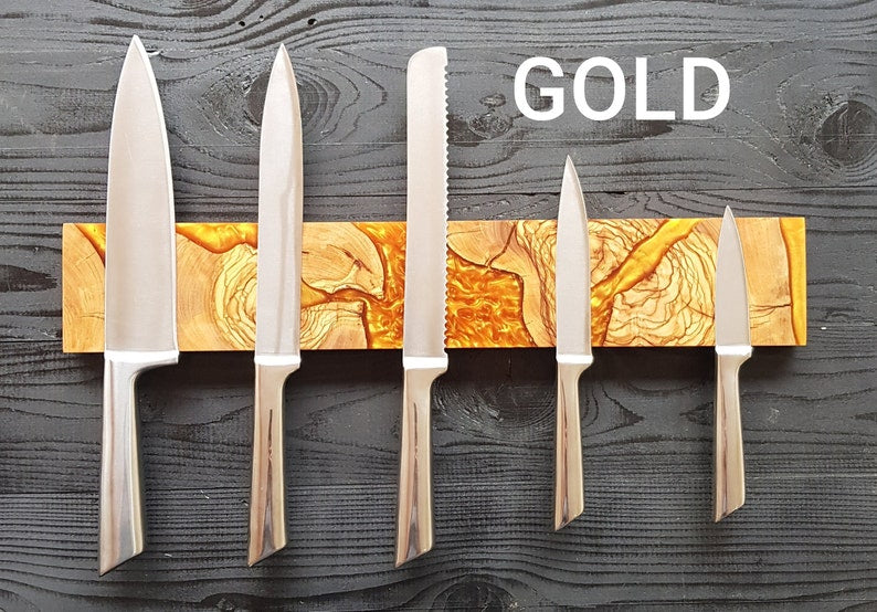 Resin and Olive Wood Magnetic Knife Holder