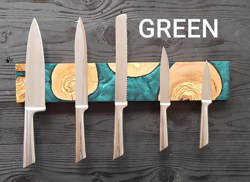 Resin and Olive Wood Magnetic Knife Holder
