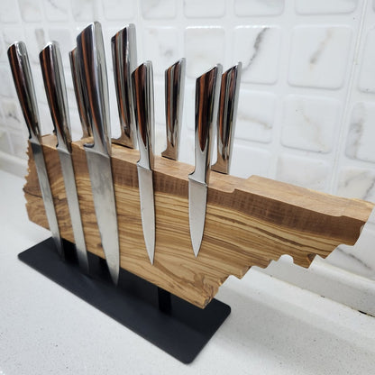 Olive Wood Magnetic Knife Block