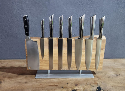 Handcrafted Olive Wood Magnetic Knife Stand