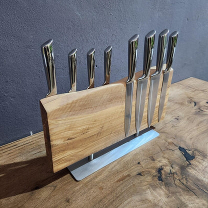 Handcrafted Olive Wood Magnetic Knife Stand
