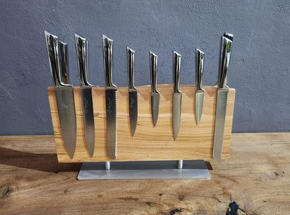Handcrafted Olive Wood Magnetic Knife Stand