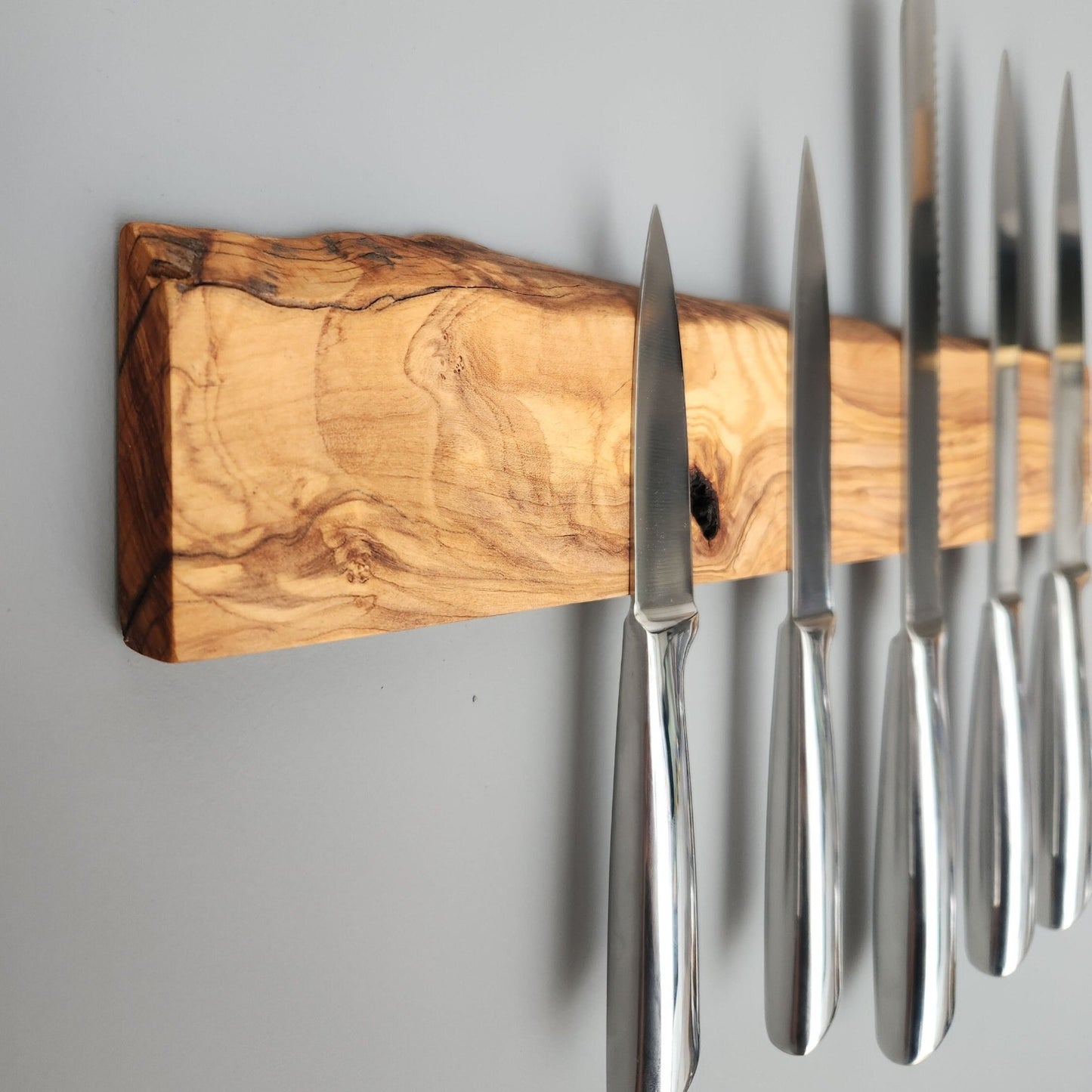 Olive Wood Magnetic Knife Holder