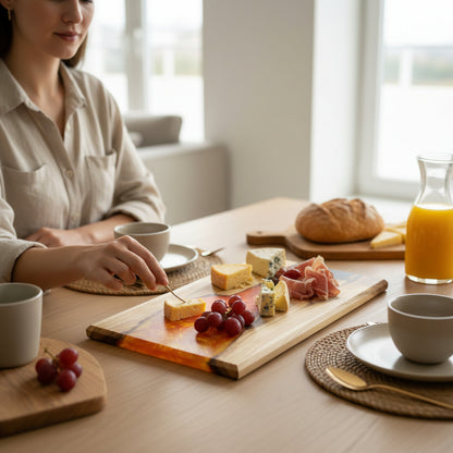 Molten River – Handcrafted Olive Wood and Epoxy Resin Charcuterie Board