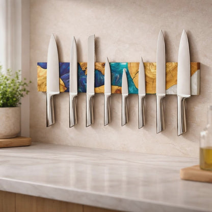 Resin and Olive Wood Magnetic Knife Holder