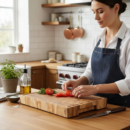 Handmade Olive Wood End Grain Butcher Block. Kitchen Cutting Board, Chopping Board - KitchenResinArt
