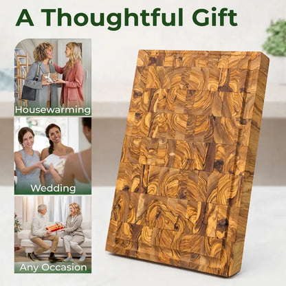 Handmade Olive Wood End Grain Butcher Block. Kitchen Cutting Board, Chopping Board - KitchenResinArt