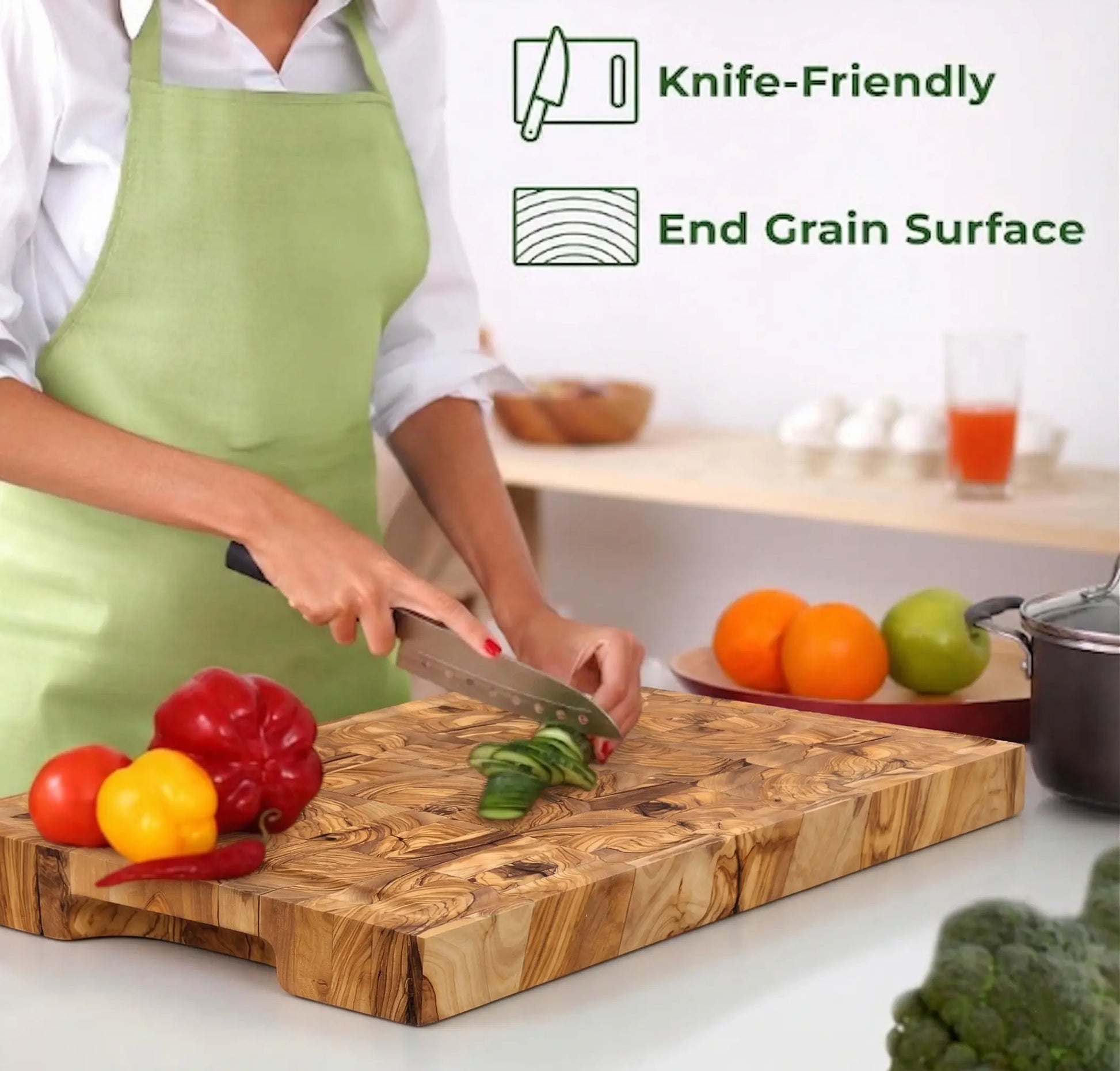 Handmade Olive Wood End Grain Butcher Block. Kitchen Cutting Board, Chopping Board - KitchenResinArt