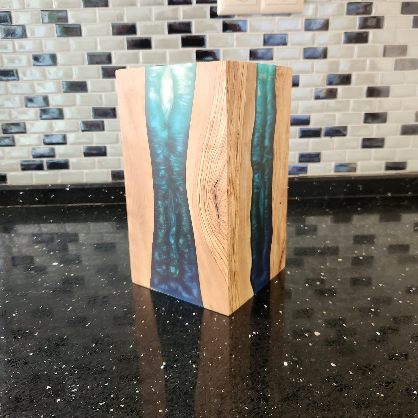 Resin and Olive Wood Utensil Holder
