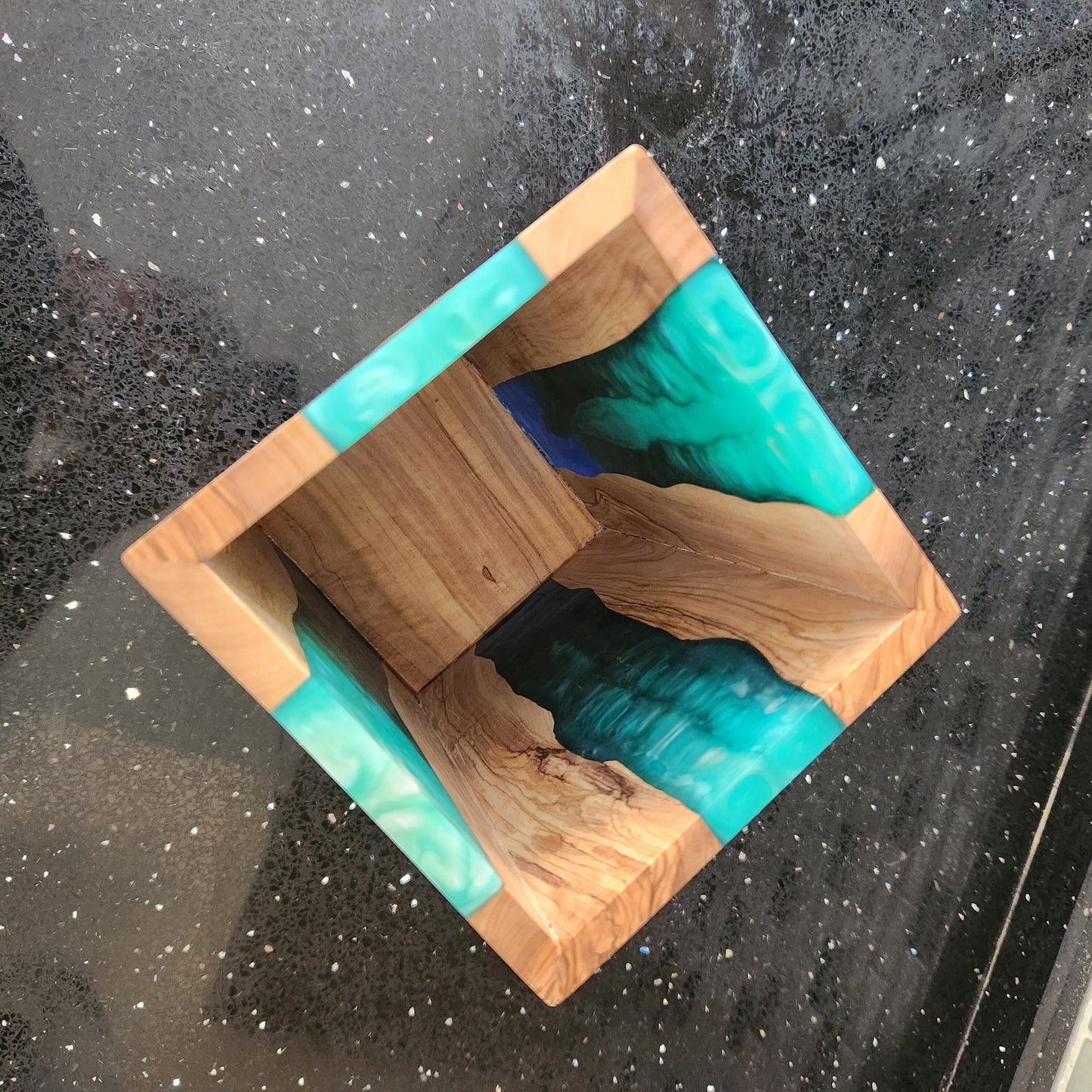 Resin and Olive Wood Utensil Holder